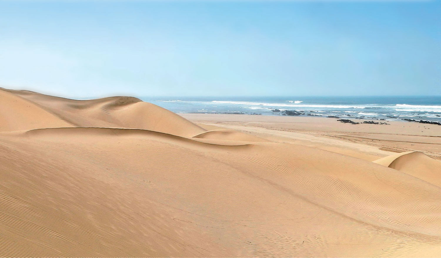 The beach of Sidi Kaouki near of Essaouira